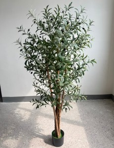 Grand arbre <span class=keywords><strong>d</strong></span>'olivier <span class=keywords><strong>d</strong></span>'<span class=keywords><strong>intérieur</strong></span> en plastique de style nordique avec feuilles ultra-réalistes, ornement en pot écologique - Product Image 4