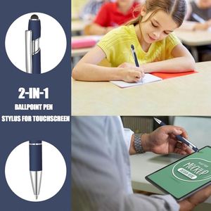 Custom Logo Ballpoint <b>Pens</b> 2-In-1 <b>Retractable</b> Metal <b>Pen</b> for Touch Screens With Stylus Tip School Office Coworkers - Product Image 4