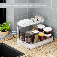 Organisateur de placard coulissant à 2 niveaux, étagère de rangement multi-usages pour cuisine, salle de bain, maison, sous l'évier