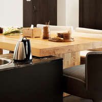 Table et Bancs de Salle à Manger en Bois Massif Épais et Bas Personnalisés, Grande Table à Manger, Canapé pour Restaurant