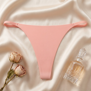 Tanga de mujer con tirantes finos, de talle bajo, sin costuras, invisible, transpirable, talla grande, venta al por mayor - Product Image 2
