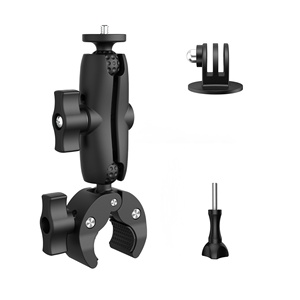 アクションカメラ 6cm ユニバーサルデュアルヘッドクランプナイロンオートバイブラケットマウントアクセサリー - Product Image 1
