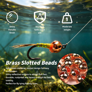 Perline in ottone scanalate per la pesca a mosca, nuove per la creazione fai-da-te di mosche per ninfa, esche per la pesca alla trota, jig, attrezzatura per <span class=keywords><strong>acqua</strong></span> dolce, 1000 pz/sacchetto - Product Image 2