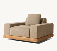 Chaise longue pivotante en teck moderne de luxe, résistante aux intempéries, écologique et résistante aux UV, pour les loisirs en plein air dans le jardin, la piscine et l'hôtel