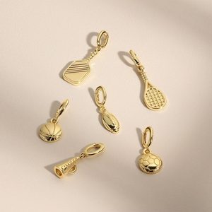 Pendentif en acier inoxydable en forme de boules de bricolage Sports élégants Volleyball Baseball Cheer Golf Lacrosse Tennis Charms to My <span class=keywords><strong>Son</strong></span> - Product Image 1