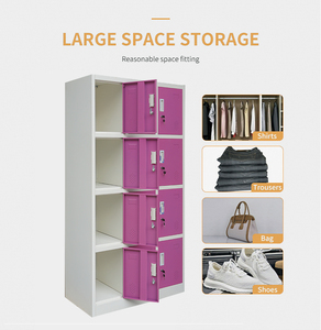 Penjualan Panas Lemari Baja Pink 12 Pintu Modern Lipat untuk Pakaian, Kamar Tidur, Kantor, Gym - Penggunaan Komersial Grosir Pabrik - Product Image 5