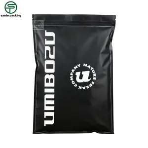 Custom Printed Matte Black Zipper Bag Plastic Packaging Clothing Shirts Ziplock Bags