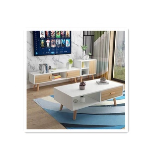 Modern klasik gaya Nordic kayu Cina grosir ruang tamu furnitur sofa kabinet <span class=keywords><strong>TV</strong></span> dengan <span class=keywords><strong>TV</strong></span> berdiri meja kopi - Product Image 5