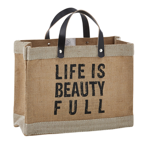 Custom Printed Leather Handles Eco Organic burlap market reusable grocery bags tote jute bag