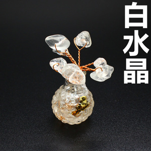 Bán buôn tự nhiên handmade 7Chakra pha lê mong muốn cây bình cơ sở thạch anh tím pha lê chip cây - Product Image 4