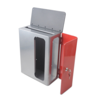 Boîte aux lettres rectangulaire de couleur rouge boîte aux lettres extérieure murale boîte aux lettres résidentielle avec fenêtre en verre pour la maison avec clés