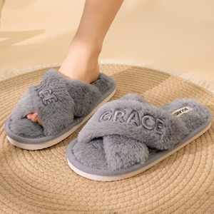 Pantuflas <span class=keywords><strong>de</strong></span> Felpa Cruzadas con Suela <span class=keywords><strong>de</strong></span> EVA <span class=keywords><strong>de</strong></span> Diseño Nuevo y Premium, Pantuflas <span class=keywords><strong>de</strong></span> <span class=keywords><strong>Casa</strong></span> con Forro <span class=keywords><strong>de</strong></span> Felpa y Buena Calidad <span class=keywords><strong>de</strong></span> Producto - Product Image 2