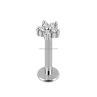 Magnifiques clous d'oreille en zircon à filetage interne, barre de langue, labret, piercing, bijoux, anneau de lèvre, prix imbattable, haute qualité