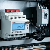Medidor de Energía Inteligente Trifásico Inalámbrico Acrel ADW300-WF IoT RS485 con WiFi, Montaje en Riel DIN, Pantalla LCD y Monitoreo de Energía en Tiempo Real