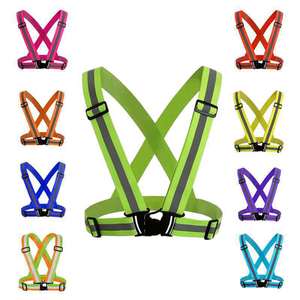 Chaleco reflectante de seguridad de 4 cm, elástico y ajustable para ciclismo al aire libre, correr, caminar, para adultos y niños - Product Image 1
