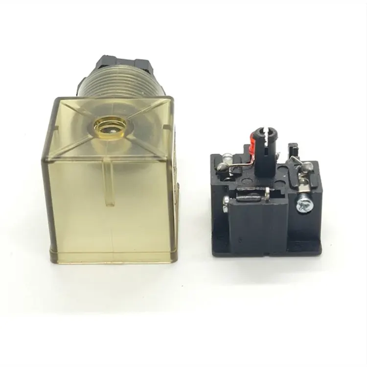 AC Voltage Solenoid Coil Plug Connector DIN43650A w LED Indicator Light Dark Brown