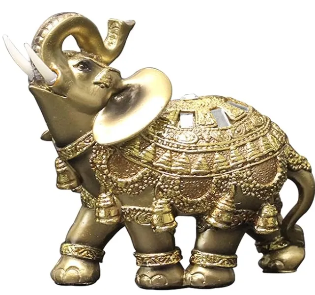 Statue d'éléphant Feng shui en résine, cadeau de statue d'éléphant porte-bonheur