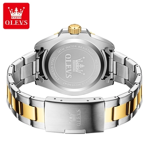 OLEVS 3610 Orologio da <span class=keywords><strong>Uomo</strong></span> Originale con Motivo a Onde, Ghiera Bicolore, Sportivo, Impermeabile, Stile GMT, Casual Business, Orologio alla Moda, Regalo - Product Image 3