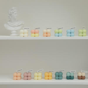 Bougie à bulles parfumée <span class=keywords><strong>de</strong></span> Noël <span class=keywords><strong>de</strong></span> couleur dégradée <span class=keywords><strong>de</strong></span> Offre Spéciale Mini petite bougie Cube à bulles avec boîte - Product Image 3