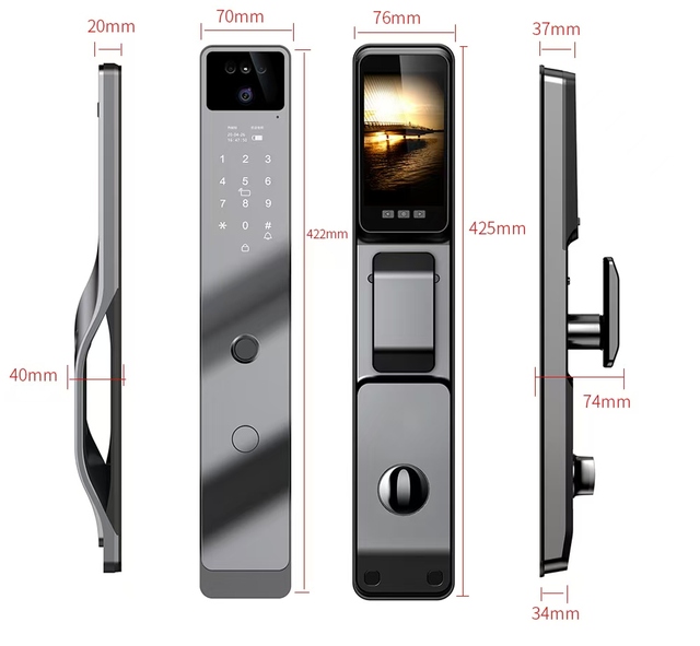 Sinovo Aluminum Alloy Smart Lock  Waterproof Smart Lock for Wooden & Metal Doors Fingerprint & Code Access