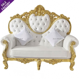 Silla Trono de Pedicura con Respaldo Alto Dorada de Rey y Reina para Boda al por Mayor de Fábrica China - Product Image 5