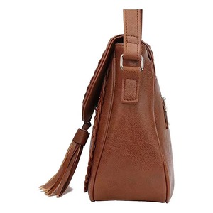 2025 nueva moda Casual Flip Saddle Crossbody bolso de mujer bolso tejido a mano con borlas - Product Image 4