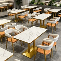 Juego de Muebles de Restaurante Modernos y Duraderos de Espuma de Alta Densidad, Sillas de Comedor, Mesa, Sillas de Restaurante, Muebles para Cafetería, Hotel, Cantina
