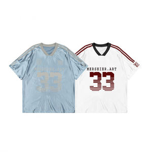 เสื้อฟุตบอลแบบย้อนยุคปรับแต่งได้เสื้อฟุตบอลแบบวินเทจปะต่อดีไซน์สตรีทแขนสั้นขนาดพิเศษเป็นมิตร - Product Image 2