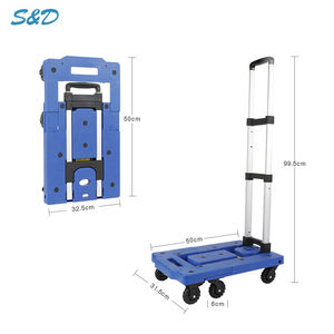 150Kg Zware Compact Platform Lichtgewicht Draagbare Flatbed 7 Wielen Dolly Vouwen Winkelen Bagage Hand Trolley Winkelwagen Truck - Product Image 1