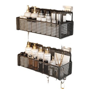 Bathroom <b>Storage</b> <b>Baskets</b> Wall Mounted <b>Rectangular</b> Durable Hanging Rack For Shower Shelf Organizing toiletries - Product Image 5