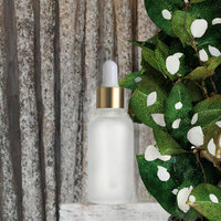 Emballage de luxe pour soins de la peau avec bouchon à vis, flacon compte-gouttes en verre de 1 oz pour huile capillaire, sérum et huile essentielle