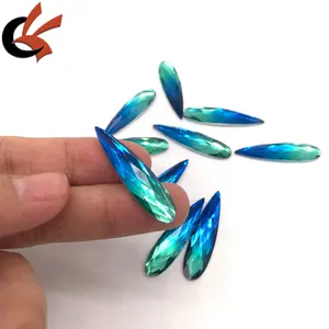 Ombre Royal und Türkis Gradienten 9x36mm teardrop form harz strass für bekleidungs dekoration