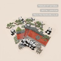 Kit de thérapie par autocollants Zen personnalisés Jingguan Temple, autocollants 3D de paysages DIY pour soulager le stress des adultes, autocollants de guérison Panda