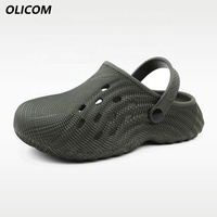 OLICOM Sabots pour hommes en EVA avec logo personnalisé, sandales et pantoufles d'été antidérapantes pour l'extérieur, vente en gros, chaussures de plage et de maison tendance à semelle épaisse pour hommes