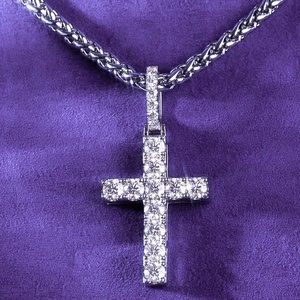 Fine Jewelry Pass Diamond <span class=keywords><strong>Tester</strong></span> Hip Hop D Couleur Moissanite Halo Square Pendentif Croix Homme Avec Argent Sterling 925 GRA - Product Image 6
