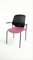 Nouvelle chaise de bureau moderne en maille plastique avec accoudoirs métalliques, base pivotante réglable et roulettes, assise ergonomique pour usage professionnel