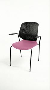 Nouvelle chaise de bureau moderne en cuir synthétique avec accoudoirs métalliques, pivotante, réglable, base à roulettes, assise ergonomique pour usage professionnel - Product Image 6