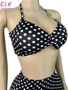 <span class=keywords><strong>Completo</strong></span> Estivo da <span class=keywords><strong>Donna</strong></span> Due Pezzi, Top <span class=keywords><strong>Sexy</strong></span> con Stampa a Pois e Pantaloni, Set Moda Femminile - Product Image 4