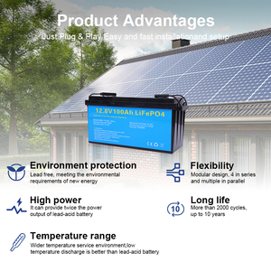 แบตเตอรี่ลิเธียมไอรอนฟอสเฟตแบบ Deep Cycle สำหรับจัดเก็บพลังงาน 12.8V 24V ความจุ 50Ah 100Ah 200Ah พร้อมระบบในตัว รุ่น Ultra Long Cycle EU Stock - Product Image 1