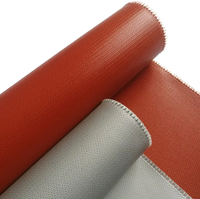 Tissu en fibre de verre enduit de silicone rouge, matériau flexible pour connecteurs de conduits, toile en fibre de verre résistante à la chaleur et sans alcali