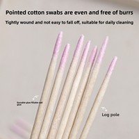 100 écouvillons pointus à double extrémité (7 cm) à usage unique pour le nail art, le maquillage, les applications sur les cils et le nettoyage sous les ongles