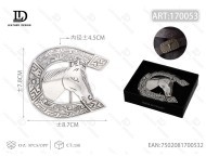 เข็มขัดหนังม้าพร้อมหัวเข็มขัดเงินขนาดใหญ่ ดีไซน์ 3 มิติ สไตล์วินเทจ แบบขึ้นรูปชิ้นเดียว ลายเรียบ - Product Image 3