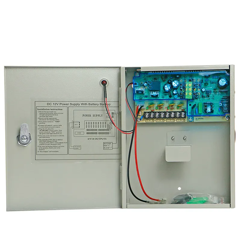 Erişim kontrolü 12V 5A 4 kanal güvenlik kamerası UPS güç kaynağı kutusu 12v 5a 4ch 10a 9ch 15a 20a 30a 18ch pil yedekleme ile