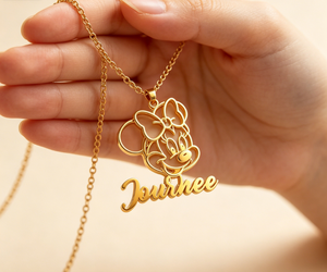 <span class=keywords><strong>Collier</strong></span> personnalisé avec nom de personnage de dessin animé, lettre, <span class=keywords><strong>collier</strong></span> pour filles, bijoux en acier inoxydable, <span class=keywords><strong>collier</strong></span> avec initiale de dessin animé - Product Image 4