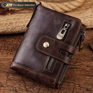 Kalanta HUMERPAUL RFID borsa di lusso in vera pelle di vacchetta Casual piccola Mini portafogli in pelle portafoglio da uomo Vintage da uomo