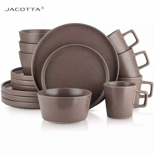 Bộ đồ ăn gốm sứ cao cấp, kiểu Bắc Âu, màu trắng hồng đen, đặt hàng số lượng lớn, dùng cho nhà hàng - Product Image 6