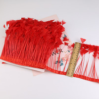 Plume de Dinde Naturelle Teinte à Motif Papillon 10-15 cm, Bordure en Tissu pour Jupes de Danse Latine, Robes, Décorations et Accessoires Vestimentaires