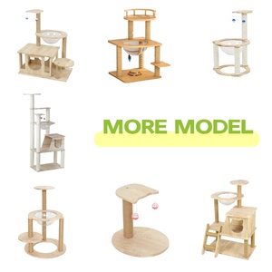 Moderne Houten Kattenboom Toren Krabpaal Kitten Klimframe En Speelgoed Duurzaam Kattenmeubilair Met Kartonnen Verpakking - Product Image 6