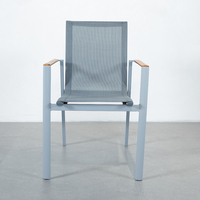 Vente en gros Chaise de jardin avec cadre en aluminium moulé Mobilier d'extérieur Chaise de salle à manger en aluminium