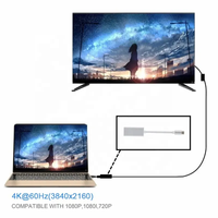 Cable Adaptador Convertidor de Video USB 3.1 Tipo-C Macho a DP Hembra 4K 60Hz con Cubierta de PVC para Monitor y Portátil